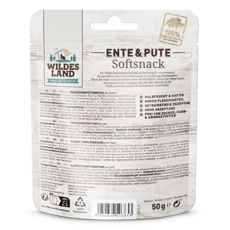 Wildes Land Softsnack Ente & Pute 50g – Bild 2