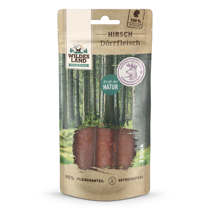 Wildes Land Dörrfleisch (3x Hirsch) 65g