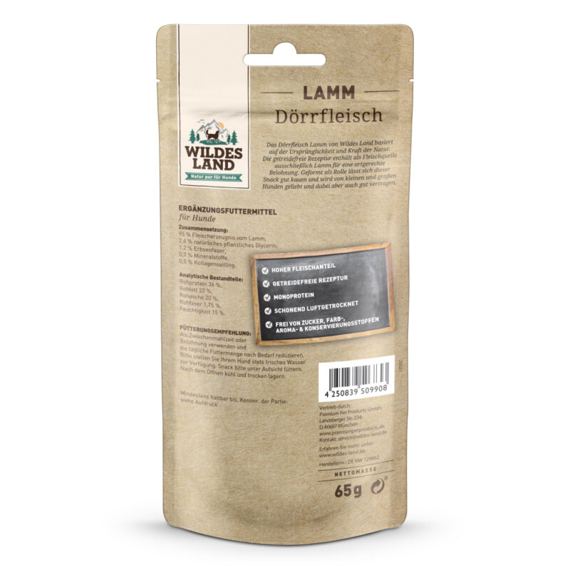 Wildes Land Dörrfleisch (3x Lamm) 65g – Bild 2
