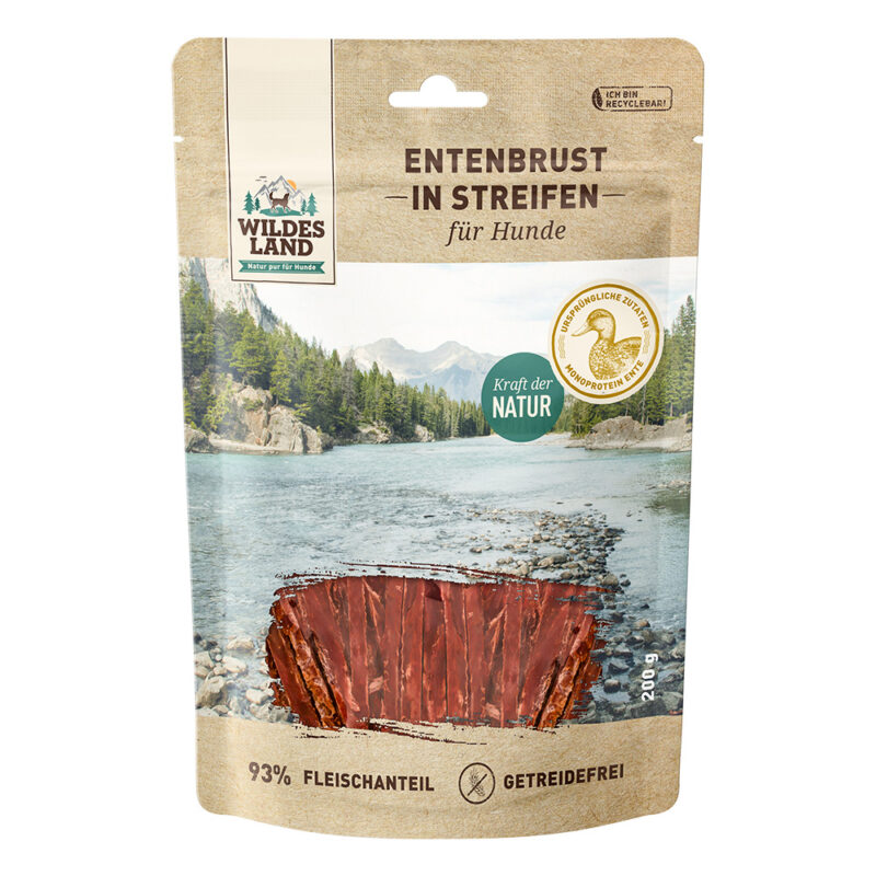 Wildes Land Fleischsnacks Entenbrust in Streifen 200g